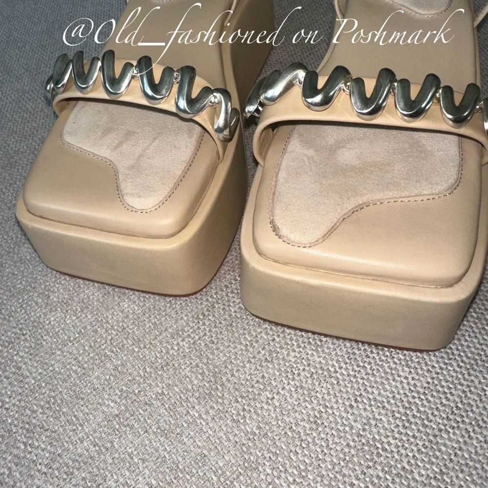 CULT GAIA Leather Onyx Platform Sandals
